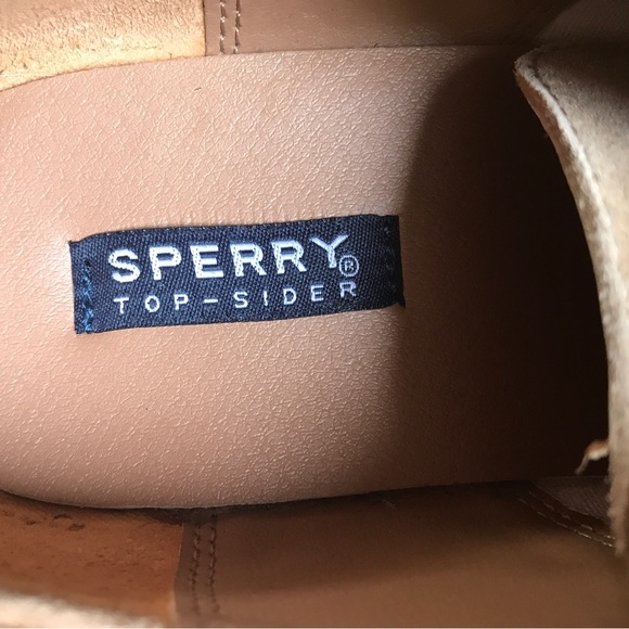 Sperry Tan Beige Suede Sneakers, EUC, 5.5 M 38 W - Picture 2 of 10